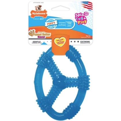 Nylabone Puppy Chew Ring Peanut Butter Toy - Wolf - 1 count